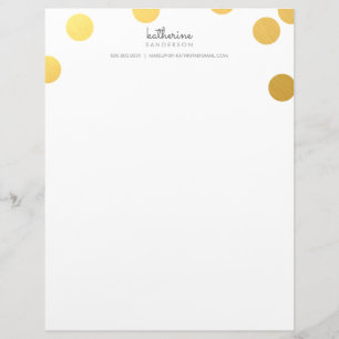 LARGE CONFETTI SPOT modern bold gold foil grey Custom Letterhead
