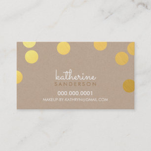 LARGE CONFETTI SPOT modern bold gold foil kraft Business Card
