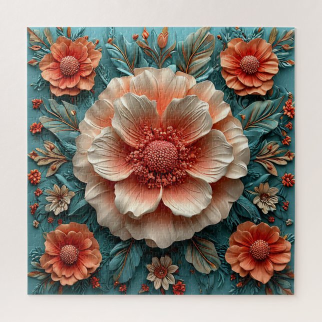 Large Coral Flowers Jigsaw Puzzle (Vertical)