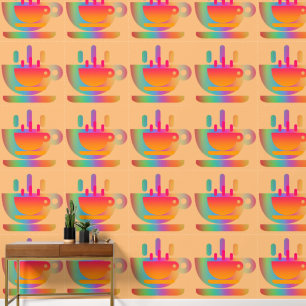 Large Cups Of Java Kitchen Wallpaper