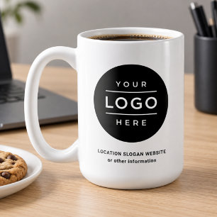 Large Custom Business Name and Logo 15 oz Coffee Mug