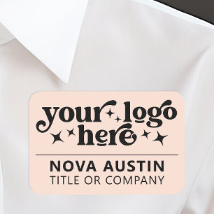 Large Custom Company Employee Name Tag With Logo