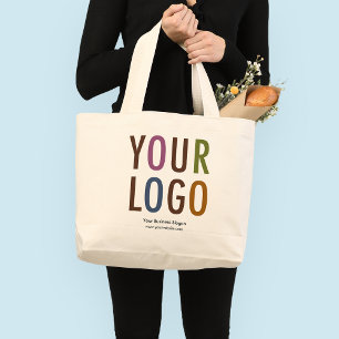 Large Custom Cotton Tote Bag with Logo No Minimum