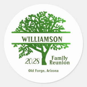 LARGE Custom Family Reunion Genealogy Tree Classic Round Sticker