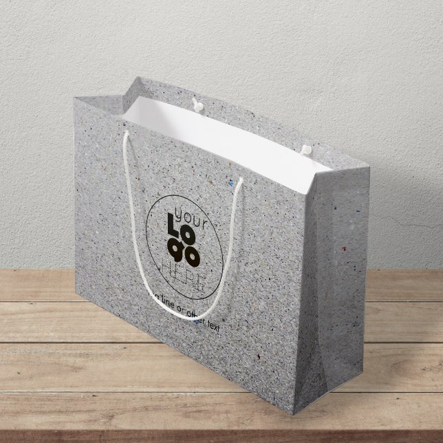 Large Custom Logo Recycled Grey Paper Shopping Bag (Creator Uploaded)