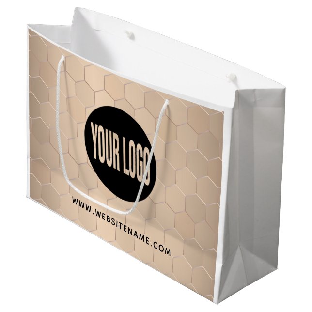 Large Custom Logo/Text Shopping Gift Bag (Front Angled)