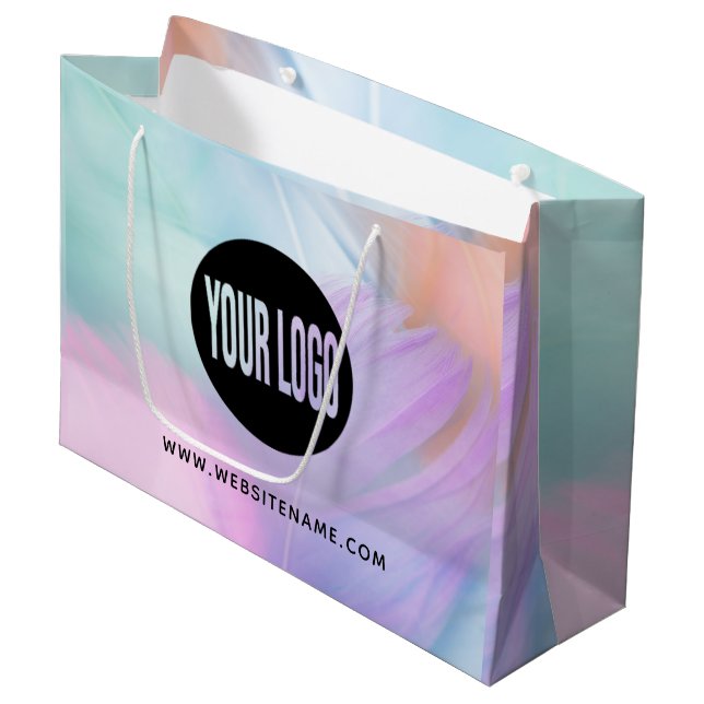 Large Custom Logo/Text Shopping Large Gift Bag (Front Angled)