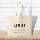Large Custom Tote Bag with Rectangle Logo & Text<br><div class="desc">Promote your business with this large tote bag,  featuring custom logo & text. Easily add your details by clicking on the "personalise" option.</div>
