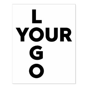 Large Custom Vertical Business Company Logo Rubber Stamp