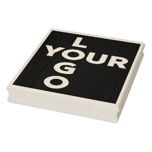 Large Custom Vertical Business Logo Rubber Stamp