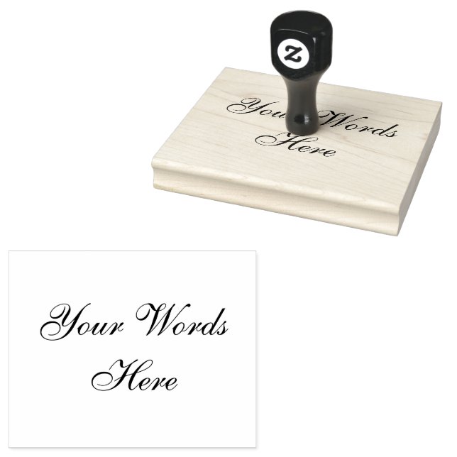 Large Custom Words With Elegant Font, Personalised Rubber Stamp (Stamped)