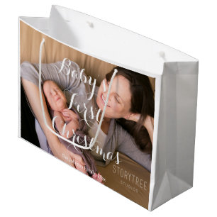 Large Cute Baby's First Christmas Gift Bag