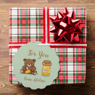Large Cute Honey Bear Gift Tag Tree Decoration Card