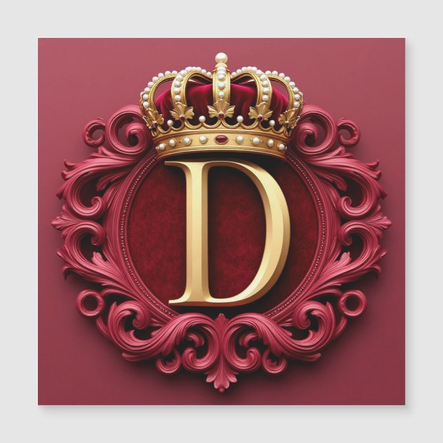 Large D Monogram on Red Velvet (Front)