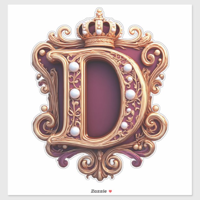 Large D Monogram on Red Velvet (Sheet)