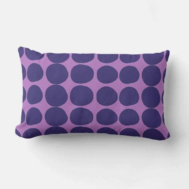 Large dark blue dots lumbar cushion (Front)