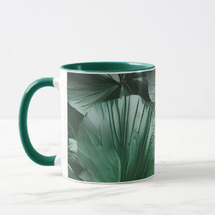 Large Dark Leafy Pattern Mug