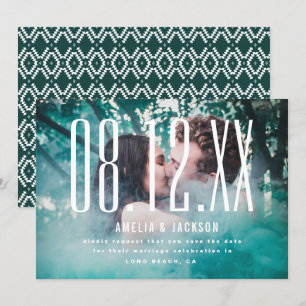 Large Date, bold typography, Save the Date Invitation