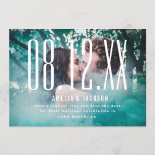 Large Date, bold typography, Save the Date Invitation