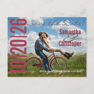 Large Date Photo Save the Date postcards