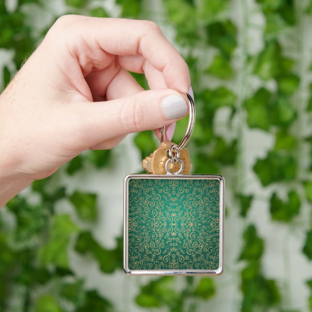 Large Decorative Patterned Square Keychain (Hand)