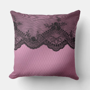 Large Decorative Pillow Rose Lace
