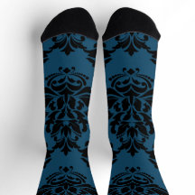Large Deep Teal Damask 1