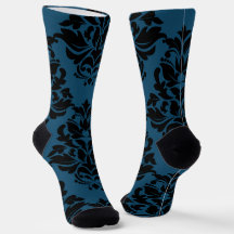 Large Deep Teal Damask 1