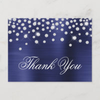 Large Diamond Confetti Navy Blue Satin Foil