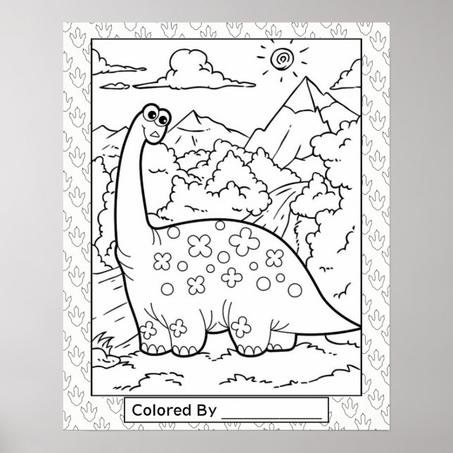 Large Dinosaur Poster to Colour (Front)