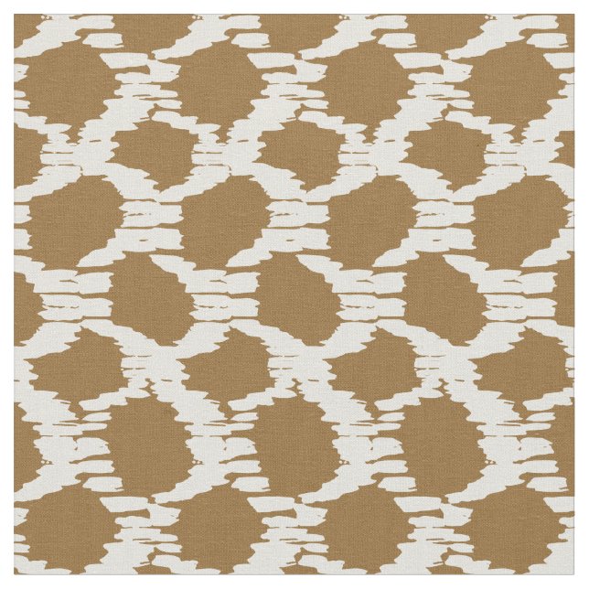 Large dots bold circles abstract geometric brown fabric (Close Up)