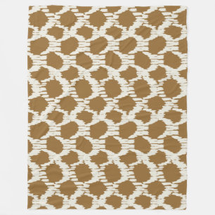 Large dots in contrast brown fleece blanket