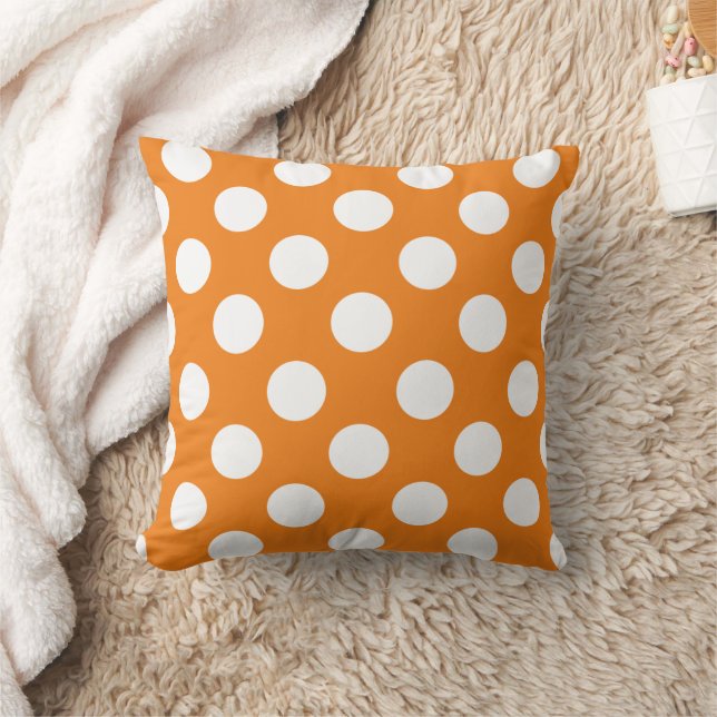 Large dots - orange white | cushion (Blanket)