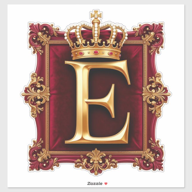 Large E Monogram on Red Velvet (Sheet)