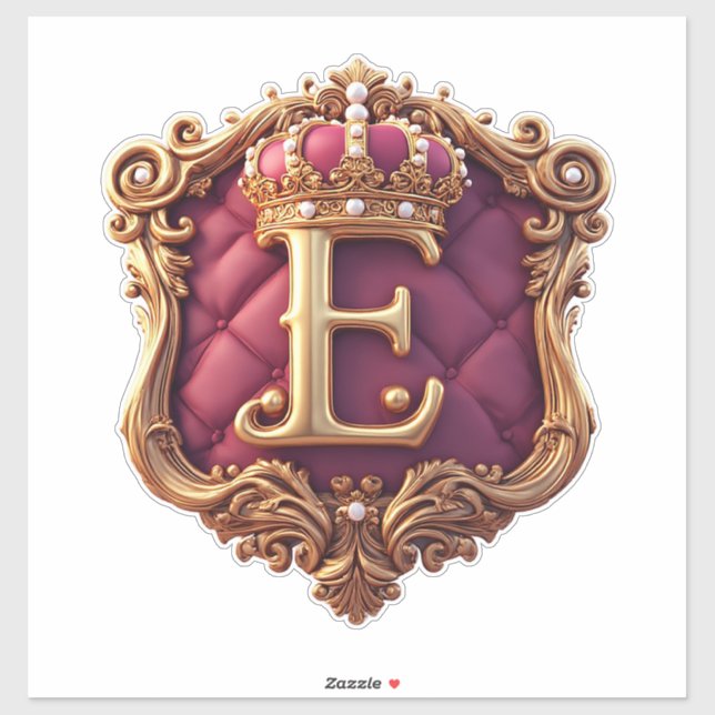 Large E Monogram on Red Velvet (Sheet)