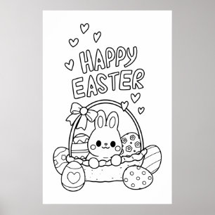 Large Easter Colouring Fun-Perfect for Kids & Adul Poster