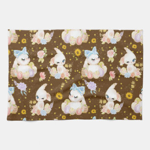 Large Easter Eggs Tea Towel