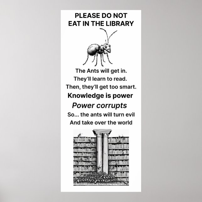 Large Eating In The Library Poster (Front)