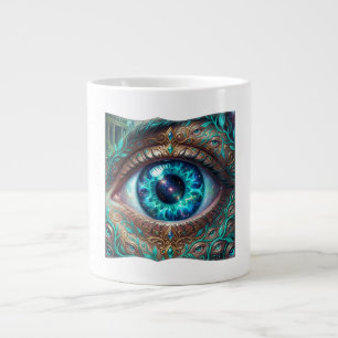 Large Electric Blue Eye In Fantasy Scene Coffee Mug