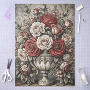 Large Elegant Floral Furniture Decoupage Tissue Paper