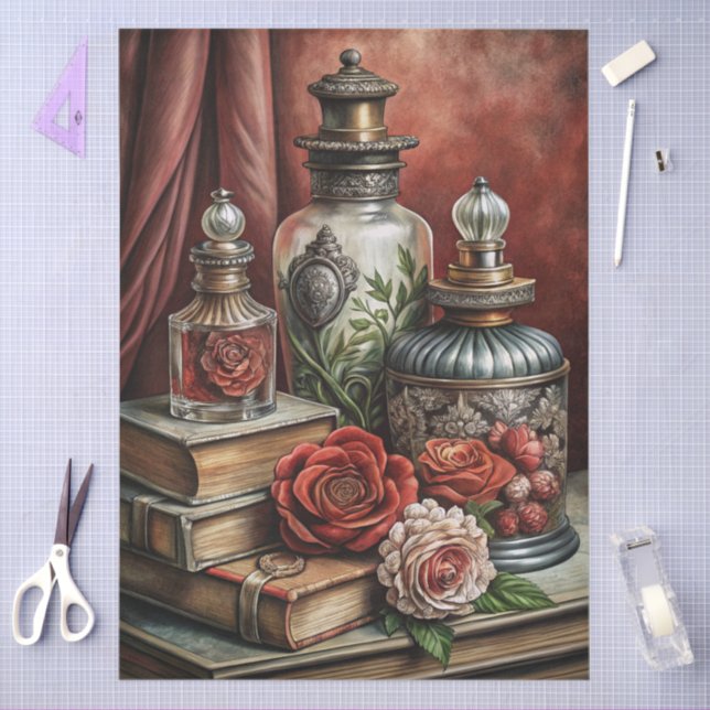 Large Elegant Floral Furniture Decoupage Tissue Paper (Craft)