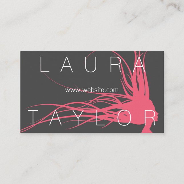 Large Elegant Fond and Wild Hair Business Card (Front)