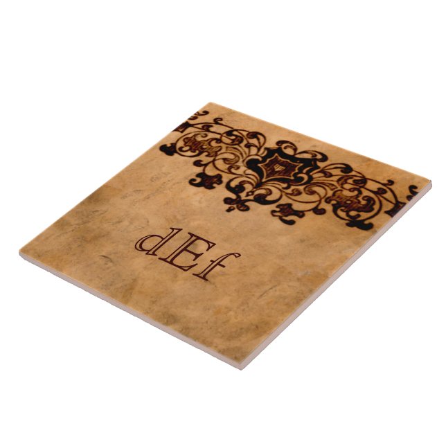 • Large • Elegant Monogram Tile (Side)