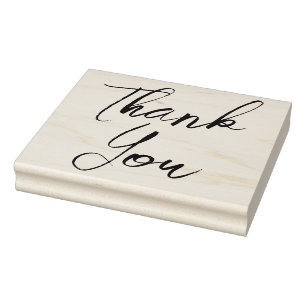Large Elegant Script Thank You Rubber Stamp