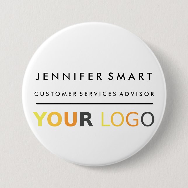 Large Employee Name Badge Custom Logo Staff (Front)