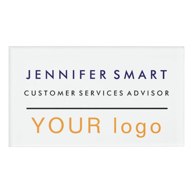 Large Employee Name Badge Magnet Custom Logo Staff (Front)