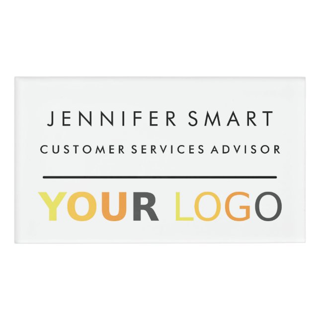 Large Employee Name Badge Magnet Custom Logo Staff (Front)