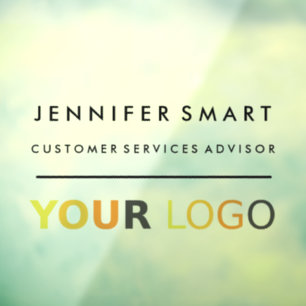 Large Employee Name Badge Magnet Custom Logo Staff Window Cling