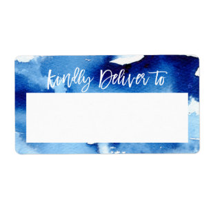 LARGE ENVELOPE ADDRESS stylish blue watercolor