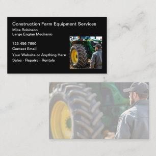 Large Equipment Construction Farm Business Cards
